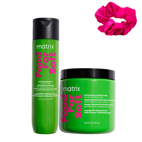 Matrix Haircare Food For Soft Shampoo 300ml Mask 500ml + InstaCure Scrunch OMAGGIO