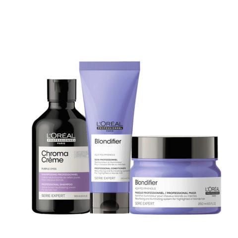 Chroma Creme Purple Shampoo 300ml Conditioner 200ml Mask 250ml