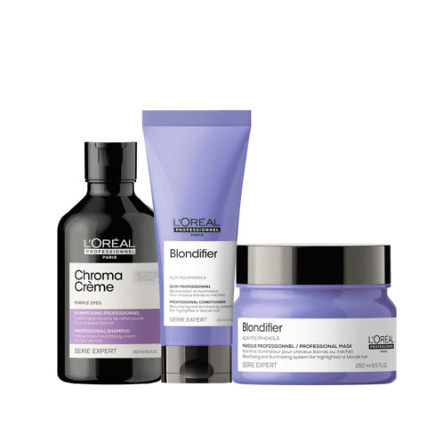 L'Oréal Professionnel Chroma Creme Purple Shampoo 300ml Conditioner 200ml Mask 250ml