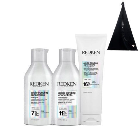 Redken Acidic Bonding Concentrate Shampoo 300ml Conditioner 300ml Mask 250ml+ Shopper OMAGGIO