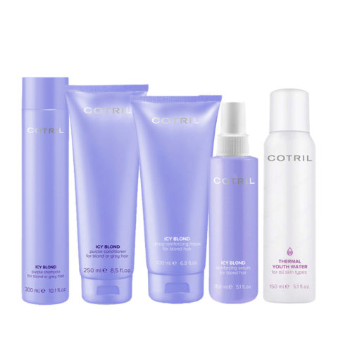 Cotril Icy Blond Purple Shampoo 300ml Conditioner 250ml Mask 200ml Serum 150ml Thermal Water 150ml