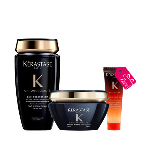 Kerastase Chronologiste Shampoo 250ml  Masque 200ml + Nutritive 8H Magic Night Serum 30ml OMAGGIO