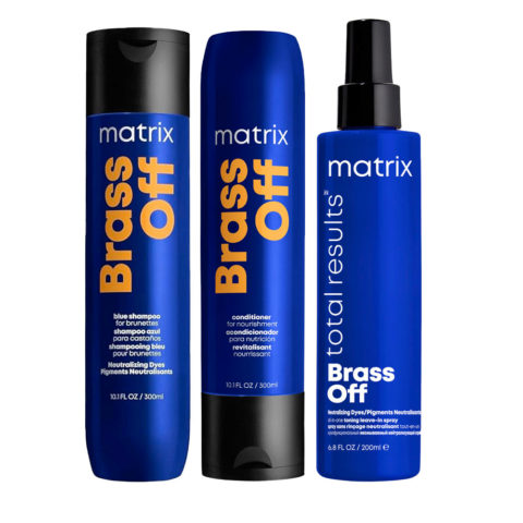 Matrix Haircare Brass Off Shampoo 300ml Conditioner 300ml Toning Spray 200ml