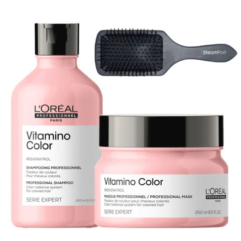 Paris Vitamino Color Shampoo 300ml Mask 250ml + Spazzola in Omaggio