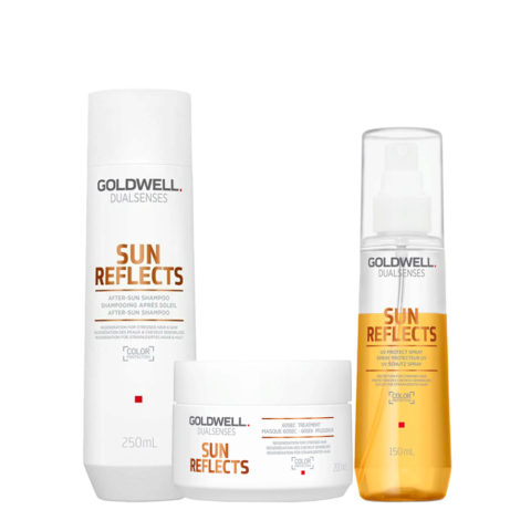 Goldwell Dualsenses Sun Reflects After-Sun Shampoo 250ml 60 Sec Treatment 200ml UV Protect Spray 150ml