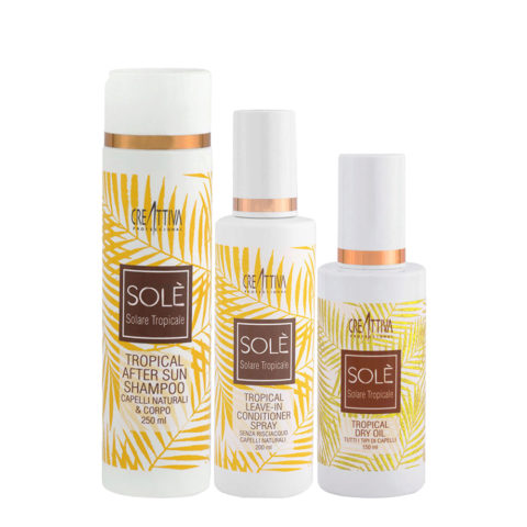 Creattiva Solè Tropical After Sun Shampoo 250ml Leave-in Conditioner 200ml Oil 150ml