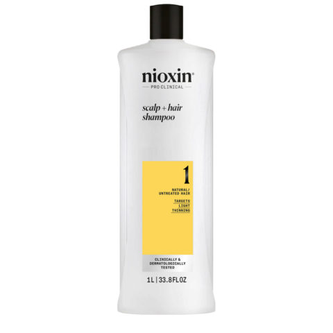 Sistema 1 Scalp + Hair Shampoo 1000ml  - shampoo capelli naturali diradati