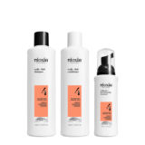 Nioxin 4 Kit Trifasico Shampoo 150ml Conditioner 150ml Treatment 40ml - kit assottigliamento avanzato