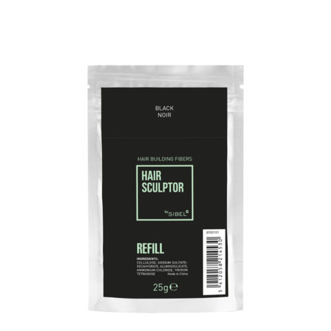 Sibel Hair Sculptor Hair Building Fibers Black Refill 25gr - ricarica fibre infoltenti