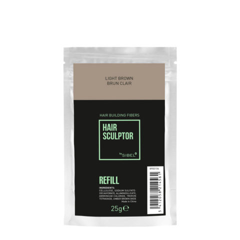 Sibel Hair Sculptor Hair Building Fibers Light Brown Refill 25gr - ricarica fibre infoltenti