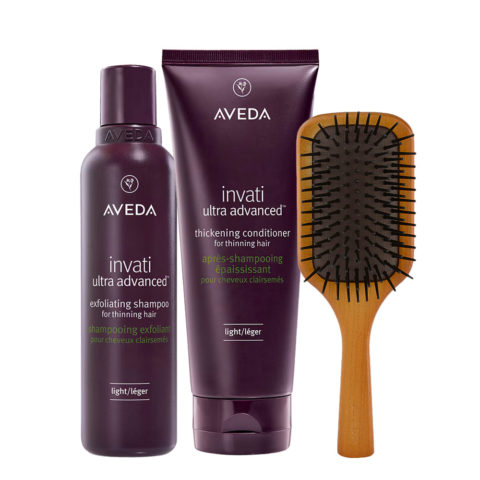 Invati Ultra Advanced Exfoliating Shampoo Light 200ml Conditioner Light 200ml + Mini Paddle Brush