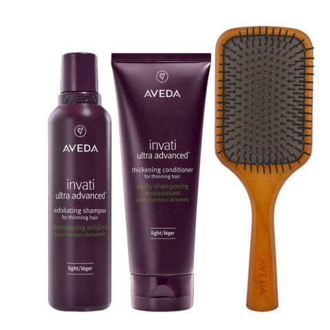 Invati Ultra Advanced Exfoliating Shampoo Light 200ml Conditioner Light 200ml + Paddle Brush