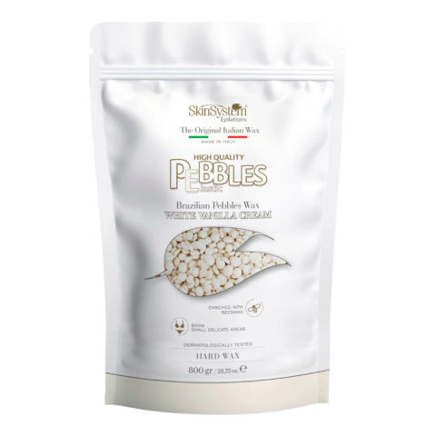SkinSystem Le Pebbles High Quality Brazilian Pebbles Wax White Vanilla Cream 800gr - cera brasiliana