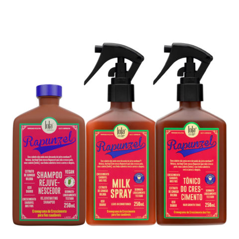 Rapunzel Shampoo Rejuvenescedor 250ml Milk Spray 250ml Tonico 250ml