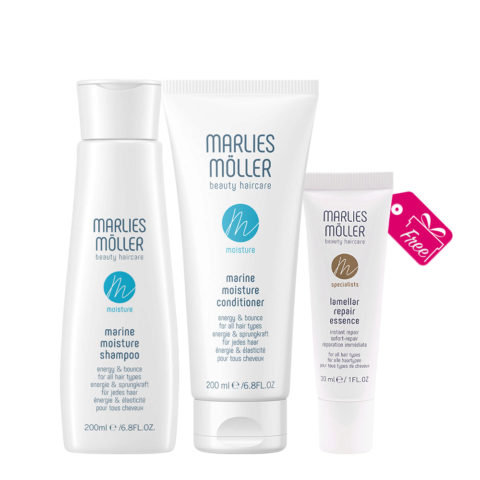Marine Moisture Shampoo 200ml Conditioner 200ml + Repair Essence 30ml OMAGGIO