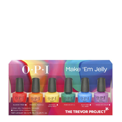 OPI Nail Laquer Make 'Em Jelly Summer 2025 Set Mini Pack 6x3.75ml - cofanetto smalti
